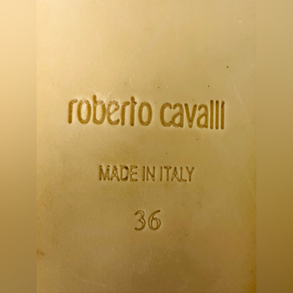 Roberto Cavalli Ankle Wrap Leather Wedge Sandals Size 36 or size 6 - Picture 9 of 9